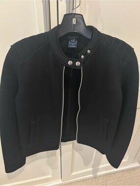 Gap Black Moto Jacket with Snap Collar